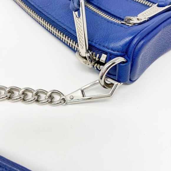 REBECCA MINKOFF | Blue Studded Zip Leather Crossbody Bag - Picture 11 of 15